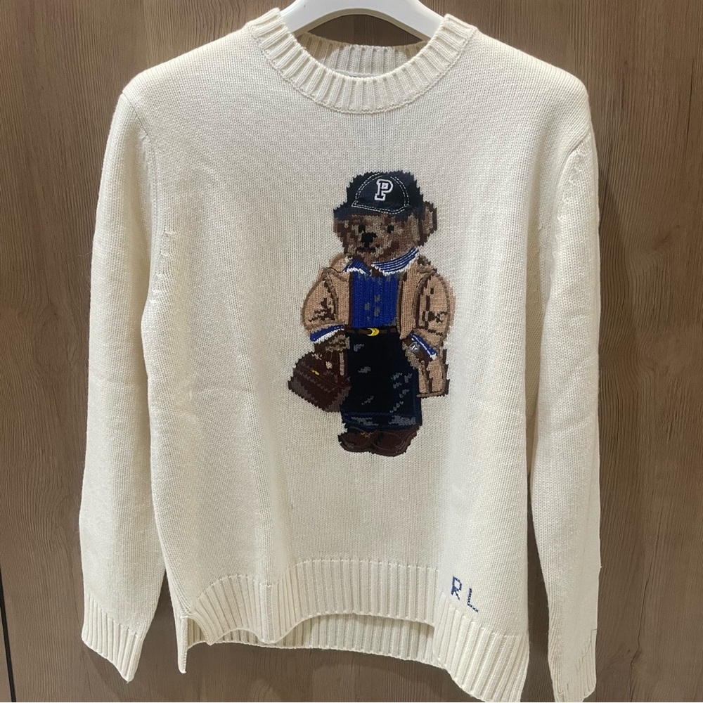 Polo Ralph Lauren Ivory Sweater with Bear Motif